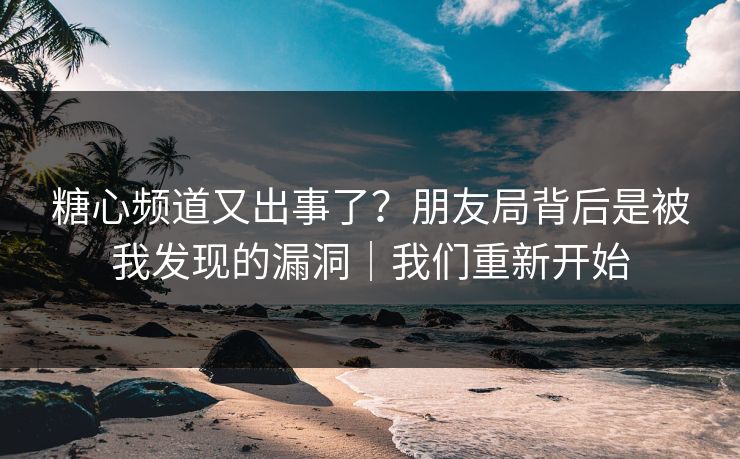糖心频道又出事了？朋友局背后是被我发现的漏洞｜我们重新开始